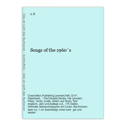 Songs the 1960 - of,