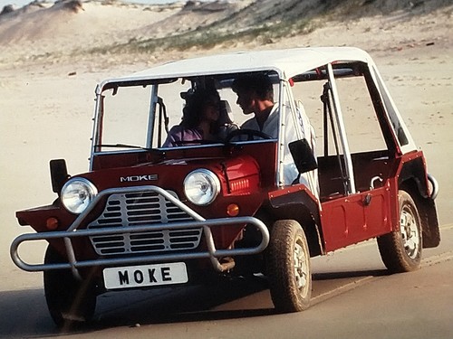 Mini moke 60er - jahre, werbe
